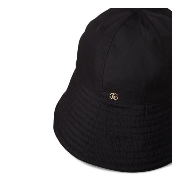 NWT Gucci Brella Cloche Size M 57cm Nylon Bucket Hat Black Gold GG Marmont $599 main image 9